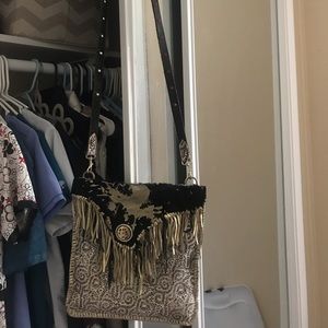 Hair on hide fringe crossbody